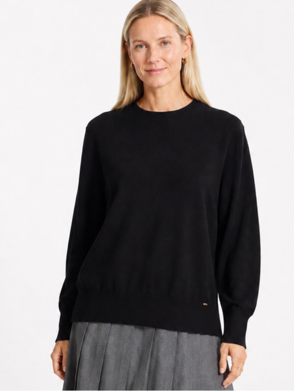 Lemonwood 100% Cashmere Black Crewneck Sweater Size L Quiet Luxury
